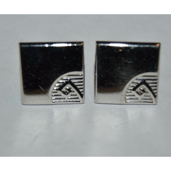 Vintage Silver Tone Square SWANK High End Classic Men's Cuff Links Rare - Picture 1 of 6